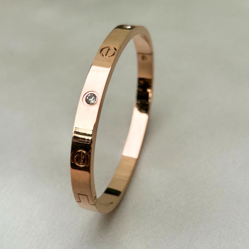 Rose Gold Dazzle American Diamond Studded - Bracelet