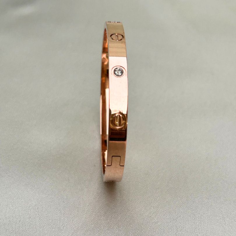 Rose Gold Dazzle American Diamond Studded - Bracelet