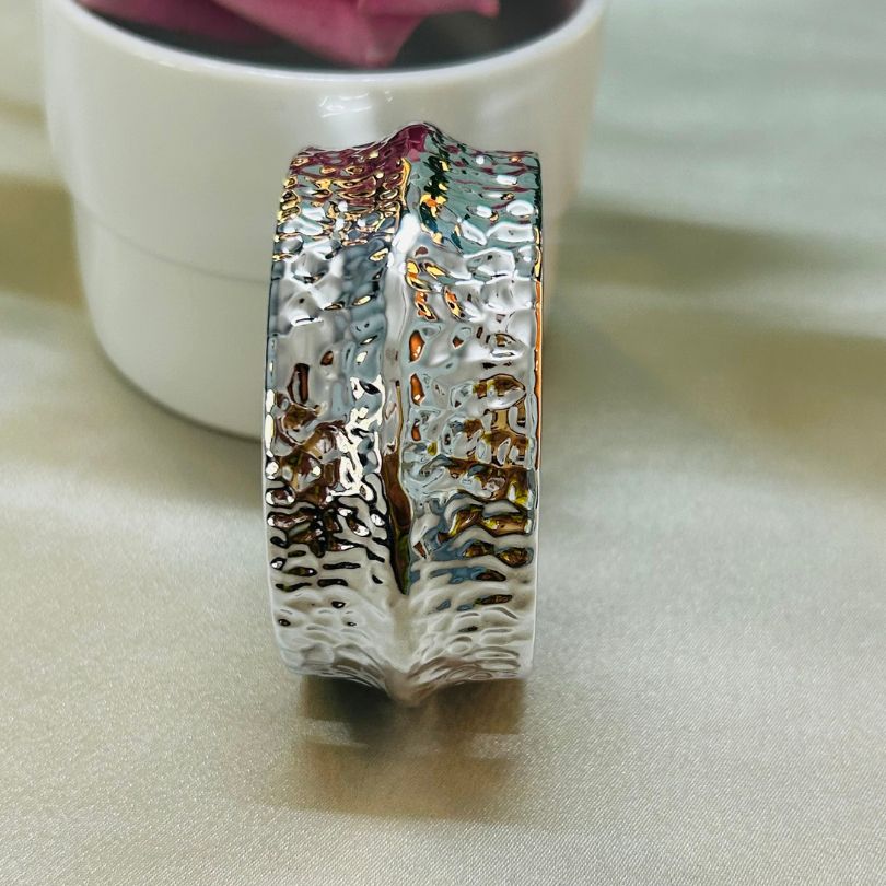 Silver Textured Openable Kada/Cuff