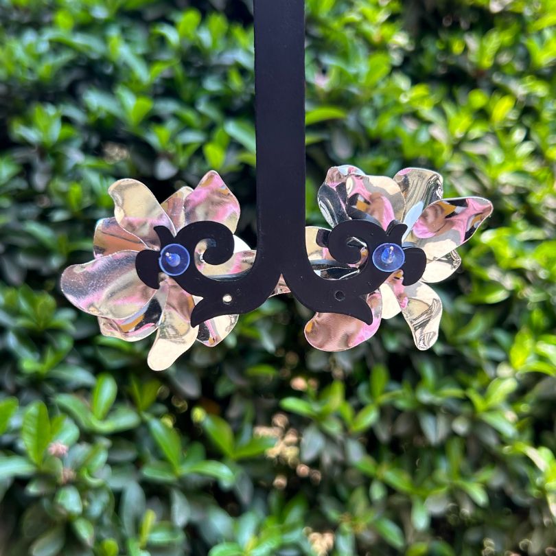 Flower Purple Stud Earrings