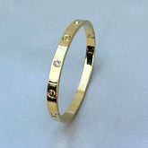 Golden Love Bangle American Diamond Studded Bracelet