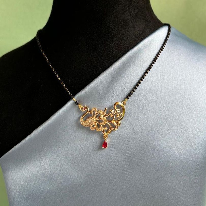 Peacock Love CZ Designer Mangalsutra