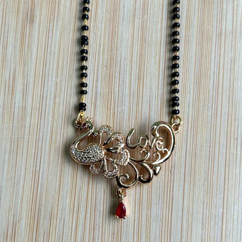 Peacock Love CZ Designer Mangalsutra