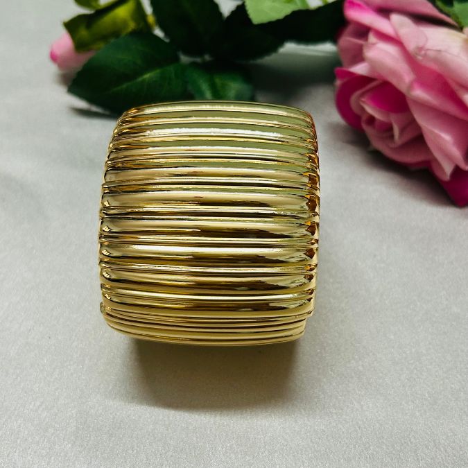 Layered Golden Openable Kada/Cuff