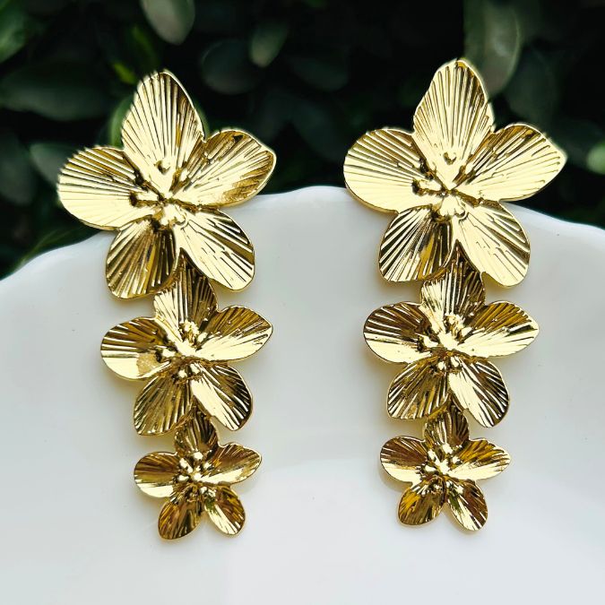 Metallic Flower Earring