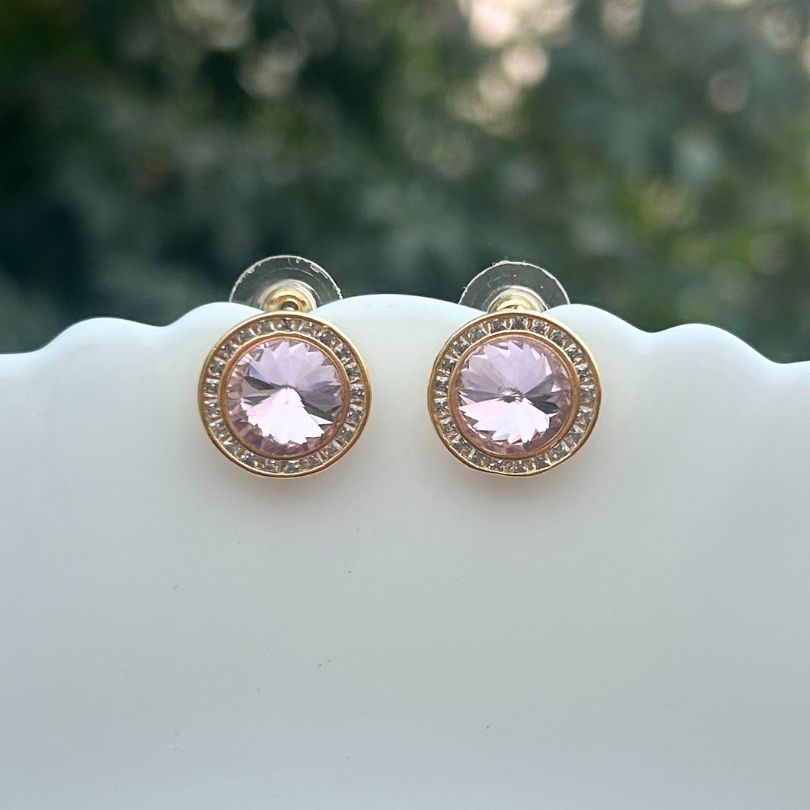 Ayva Pink Stud Earrings