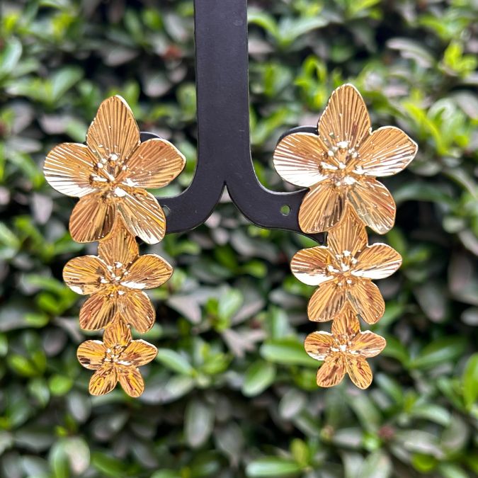 Metallic Flower Earring
