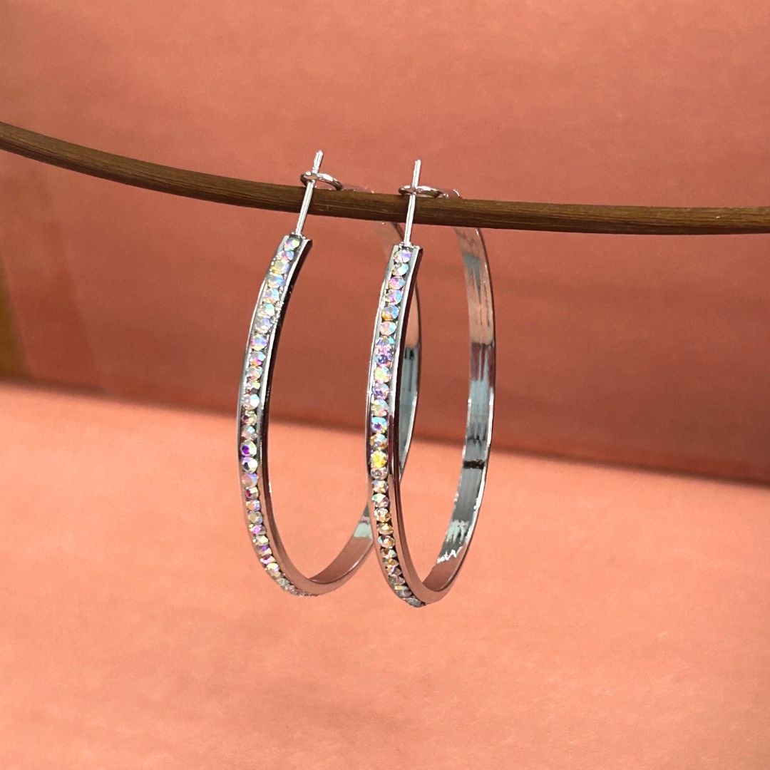 Maci Silver Hoop Earrings