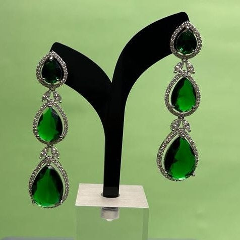 Rachel CZ Emerald Green Designer Necklace Set