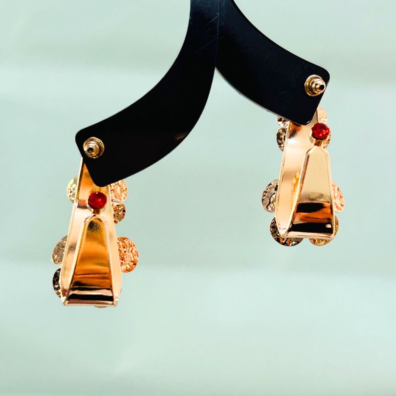 Maroon Pearl Elongated Earrings