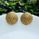 Round Metallic Stud Earring
