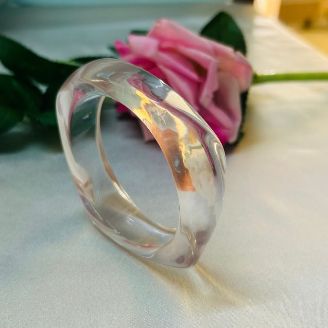 White Clear Transparent Resin Bangles