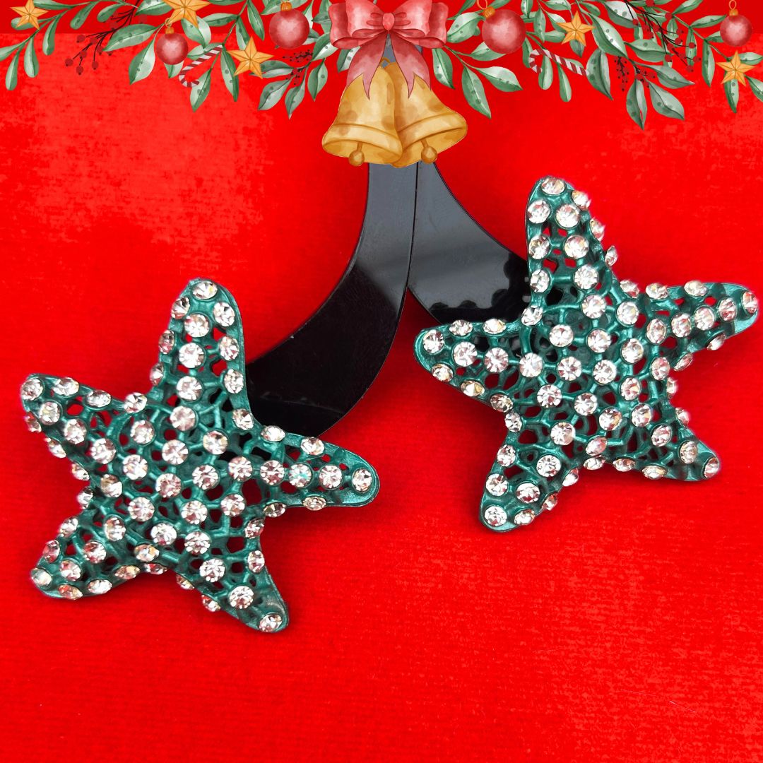 Holly Blue AD Studded Star Earrings