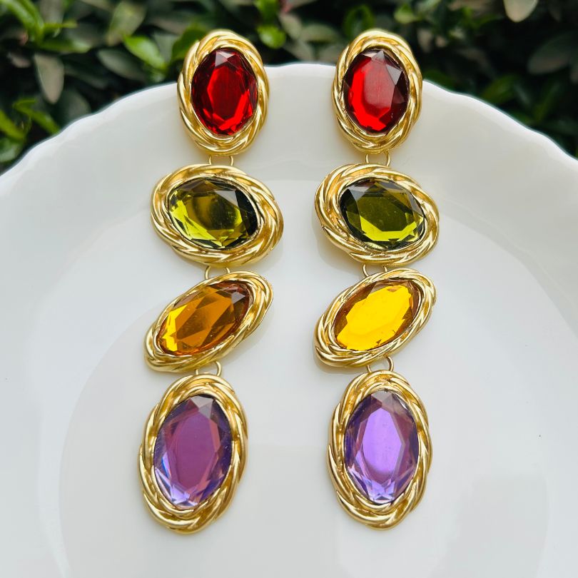 Maya Multicolor Layered Earrings