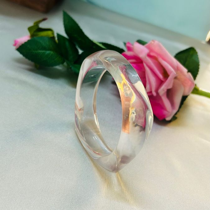 White Clear Transparent Resin Bangles