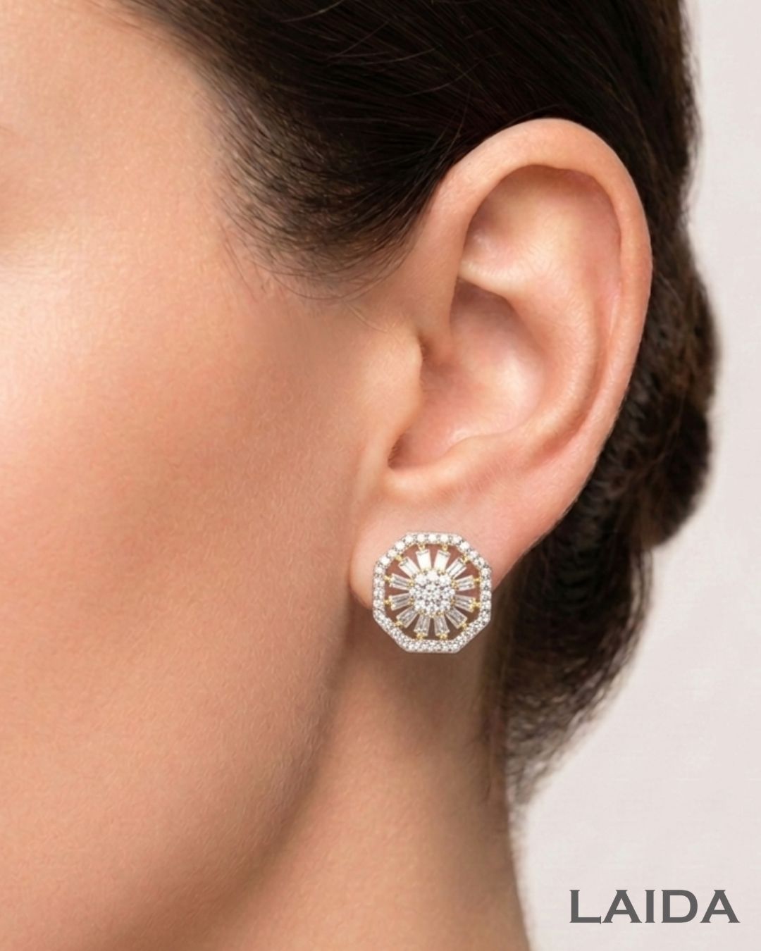 Gurleen 18K Gold Plated American Diamond Pendant Set