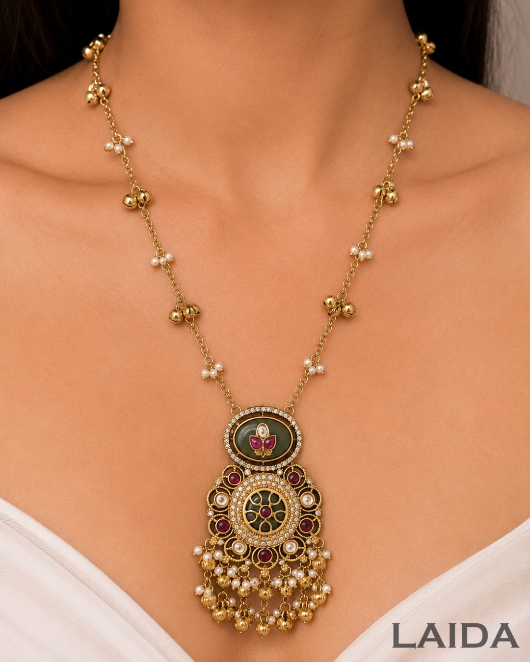 Adhya Pastel Multicolor Ghungroo Necklace Set