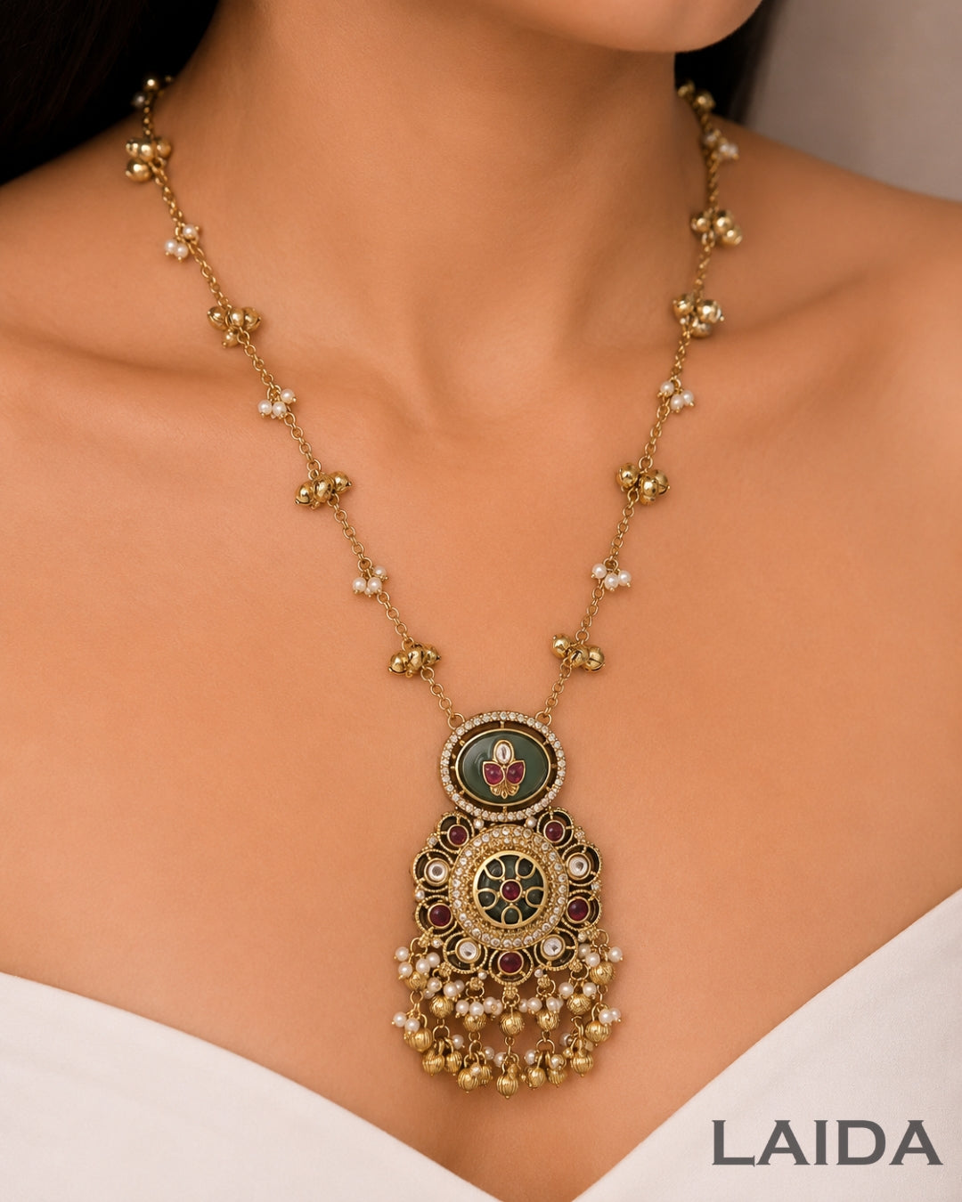 Adhya Pastel Multicolor Ghungroo Necklace Set
