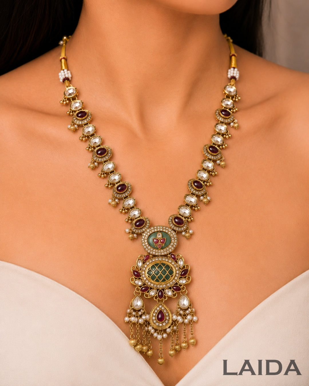 Charvi Pastel Multicolor Ghungroo Necklace Set With Maangtikka
