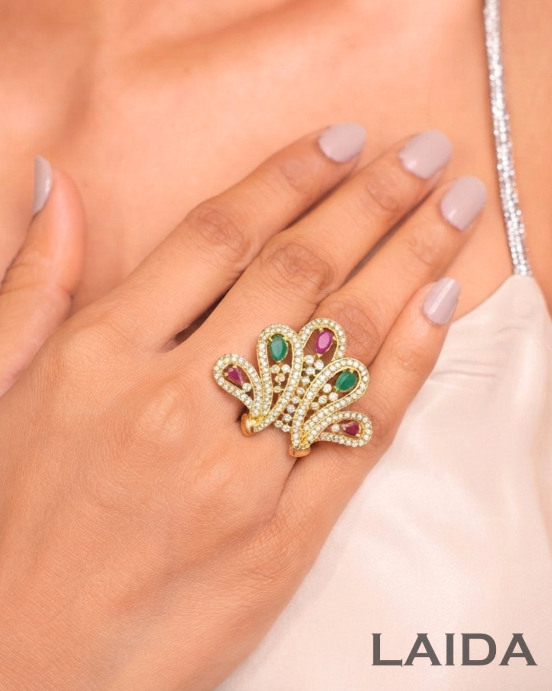 Multi American Diamond Adjustable Finger- Ring