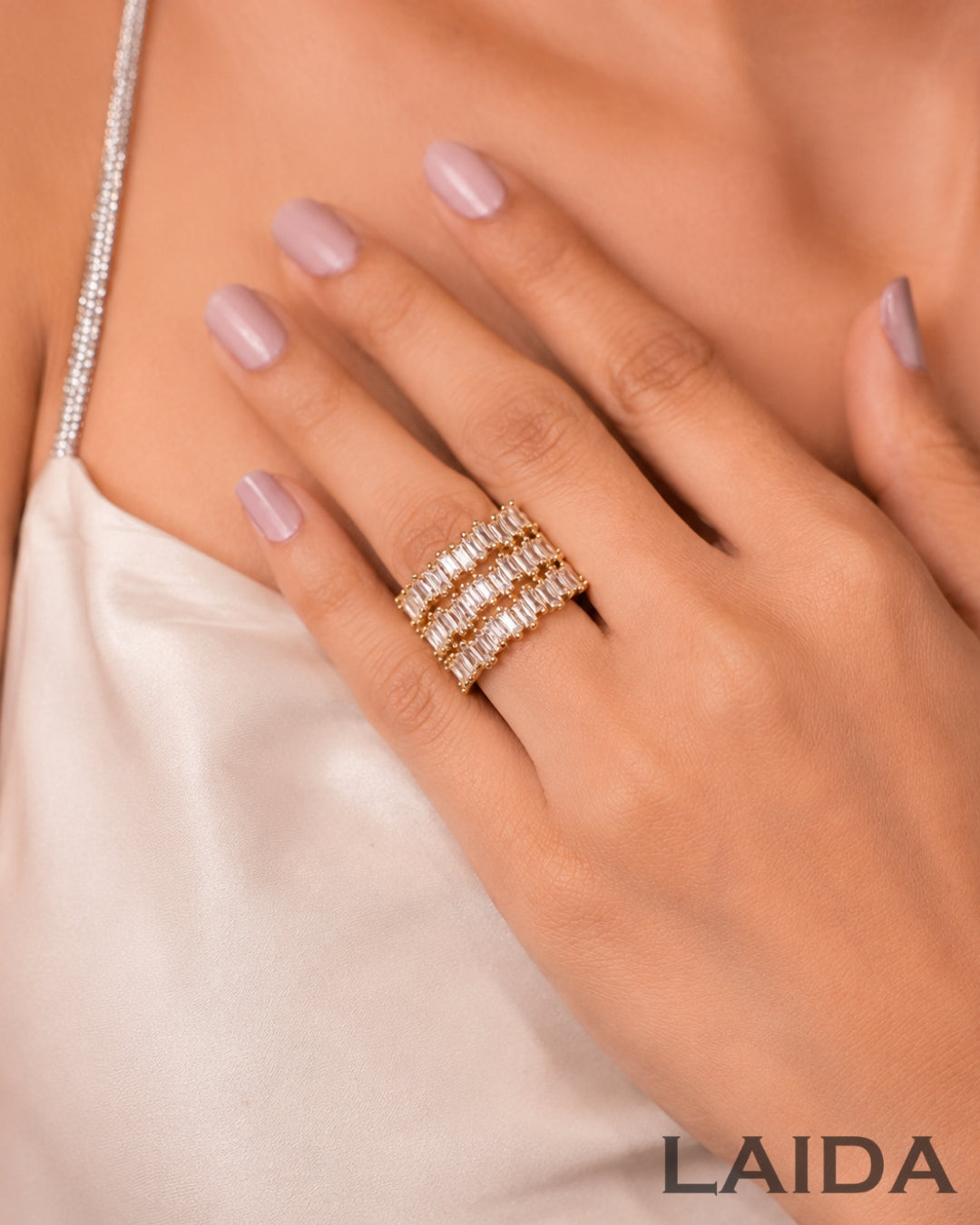 Zig-Zag American Diamond Finger- Ring