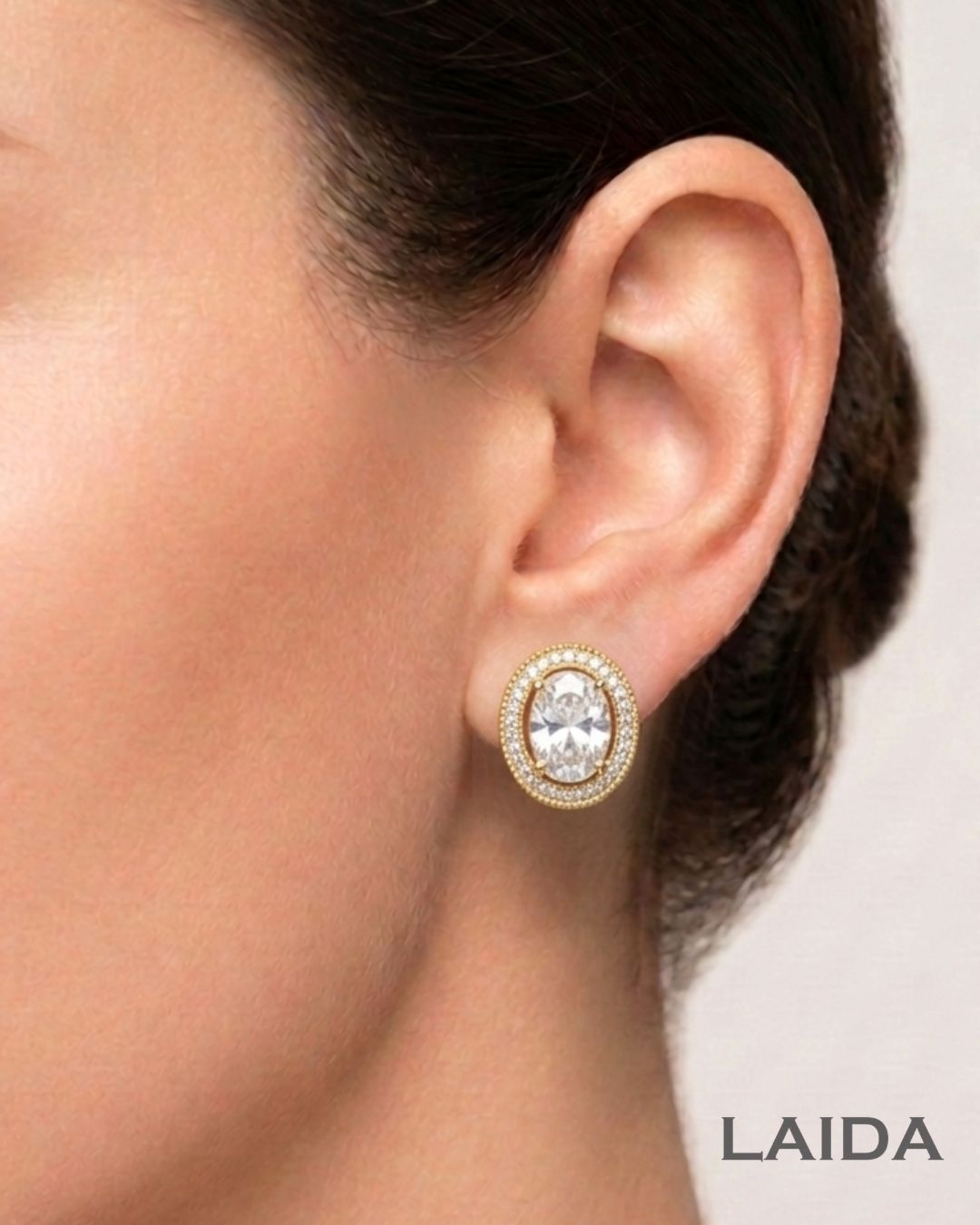 Antra 18K Gold Plated American Diamond Pendant Set