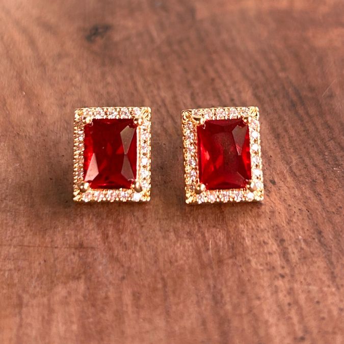 Ritu Red Stud Earrings