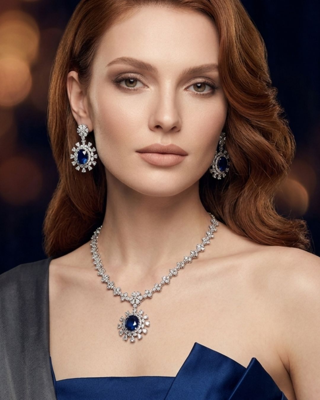 Gemma Sapphire Blue CZ Designer Set