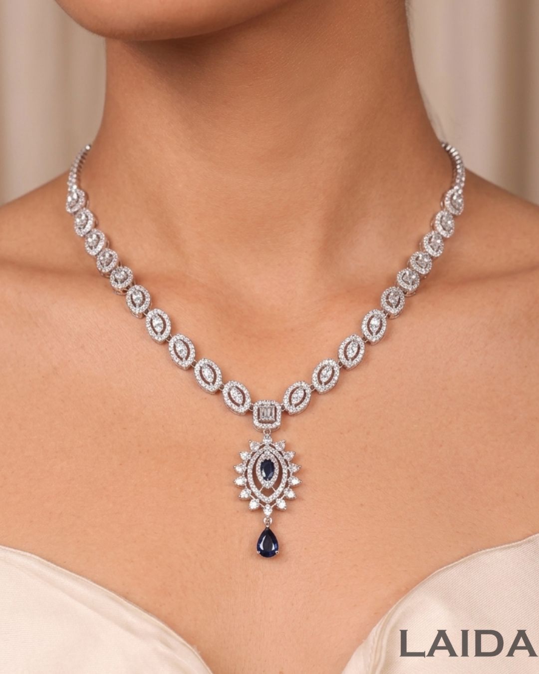 AMY CZ Sapphire Blue Designer Set