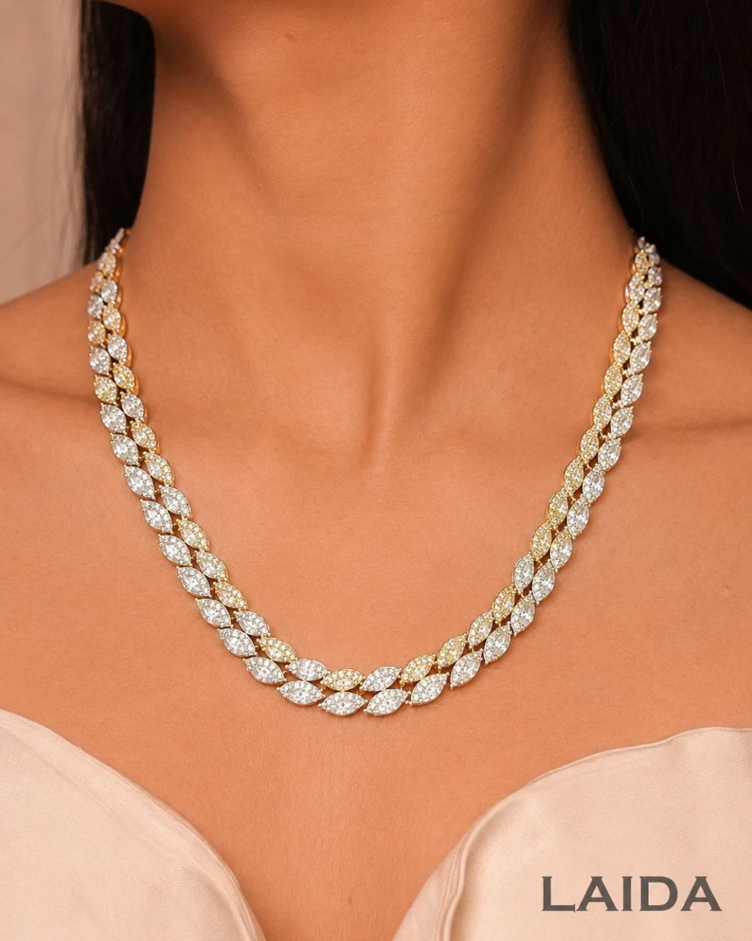 Fiona 18K Gold Plated American Diamond Necklace Set
