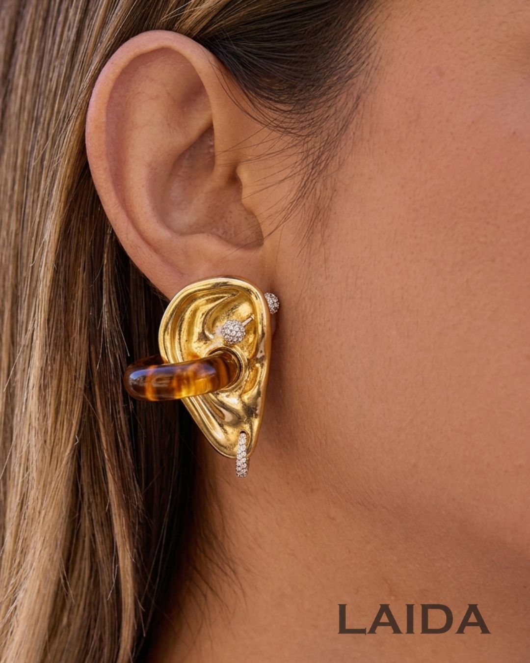 Retro 3D Earrings Tortoise Unique Statement Earrings