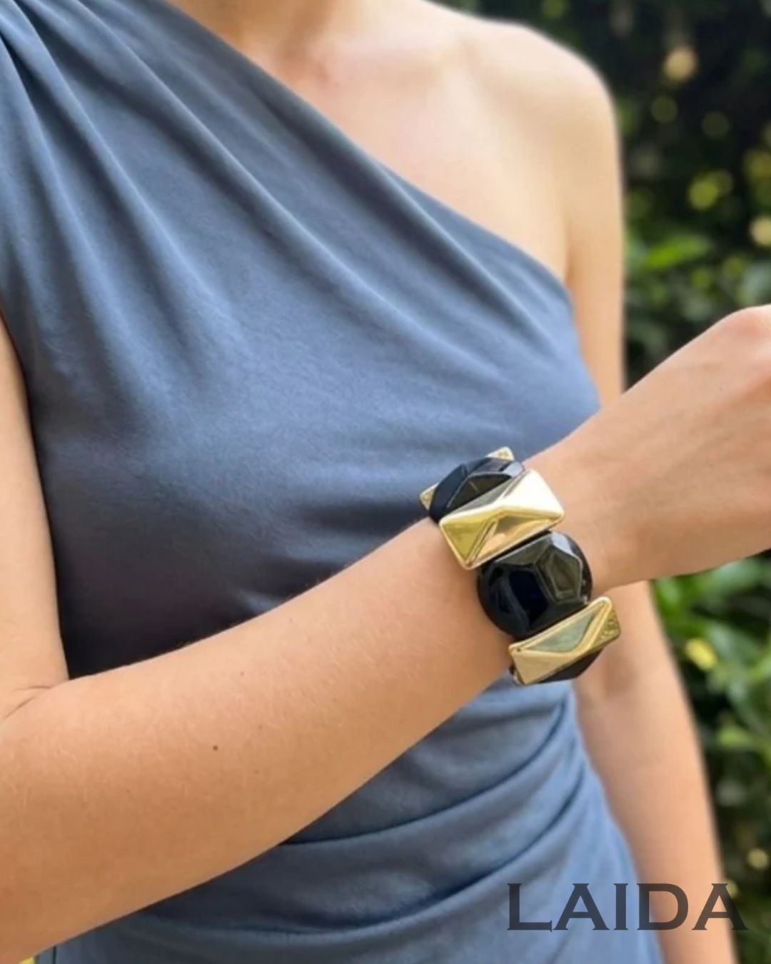 Navy Blue Acrylic Square Geometric Bracelet