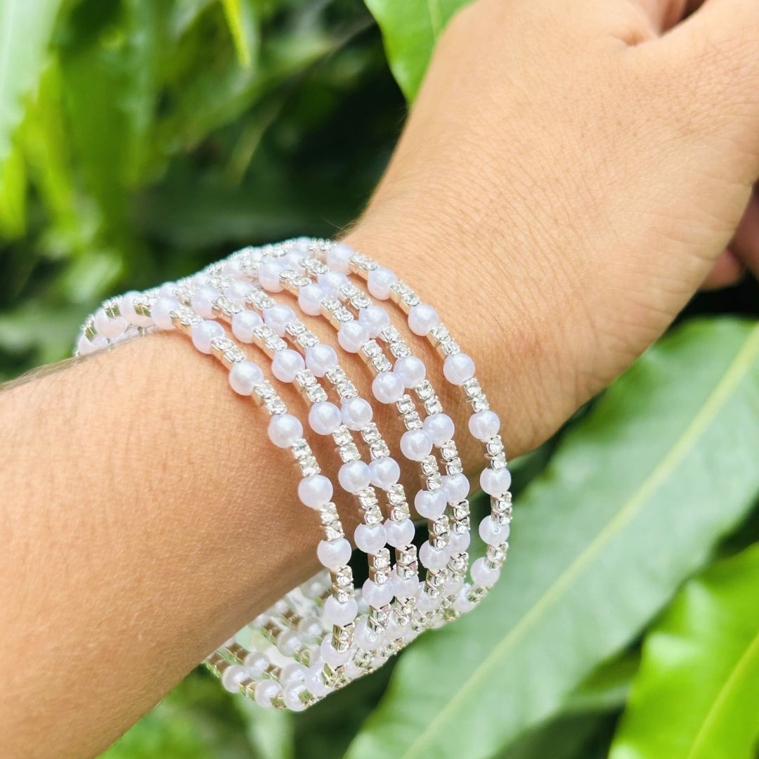 Pearl Layered American Diamond Bracelet