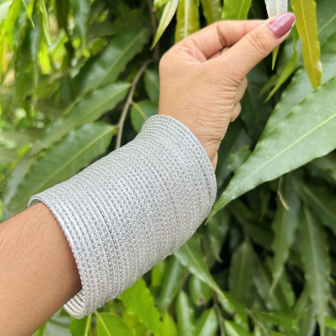 Chandni AD Stone Studded 36 Silver Bangles