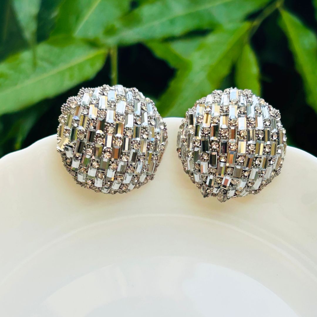 Bling Blogger Silver Stud Earrings - Small