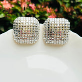 Bling Blogger Silver Square Earrings - Small