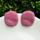 Bling Blogger Baby Pink Stud Earrings - Small