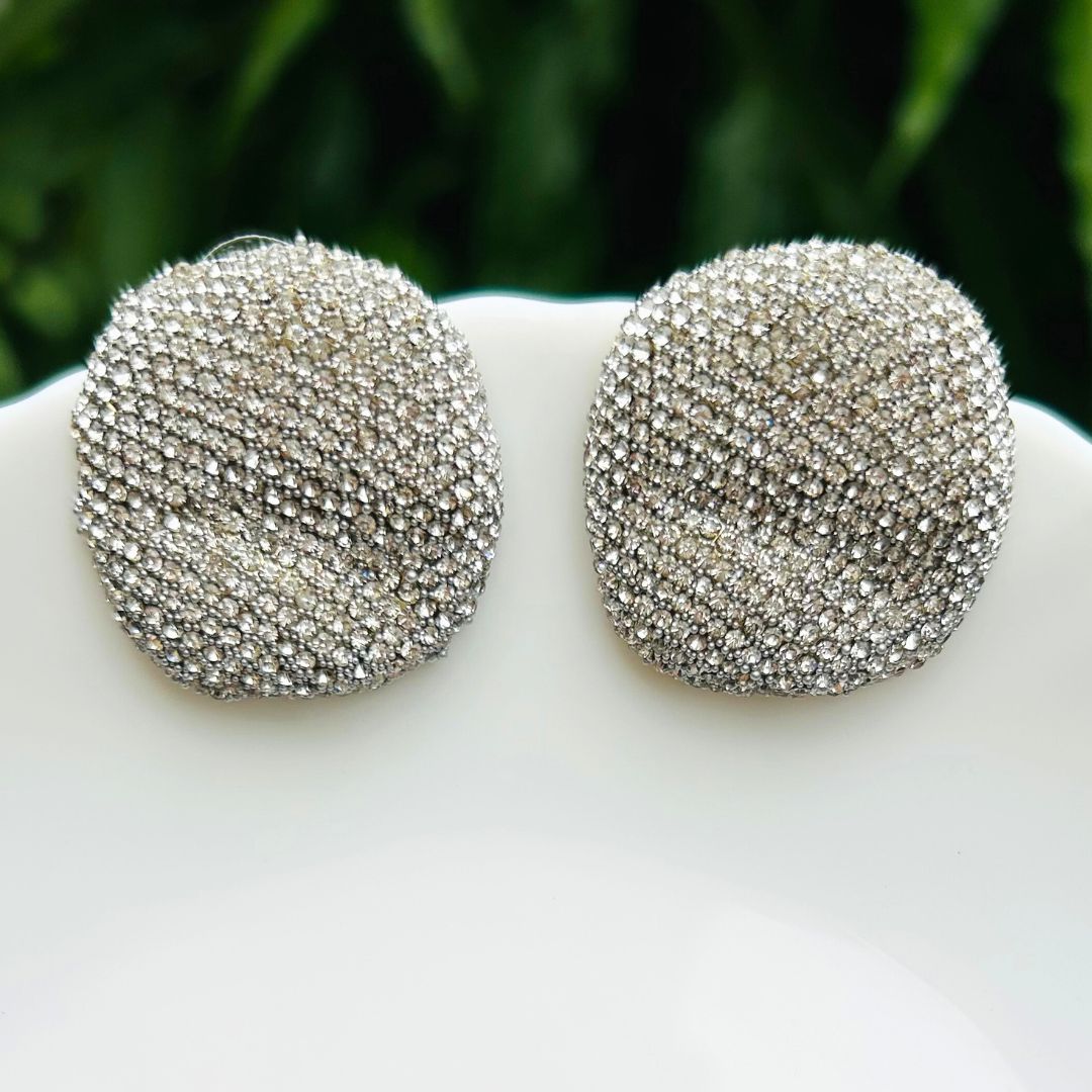 Bling Blogger Silver Stud Earrings - Small