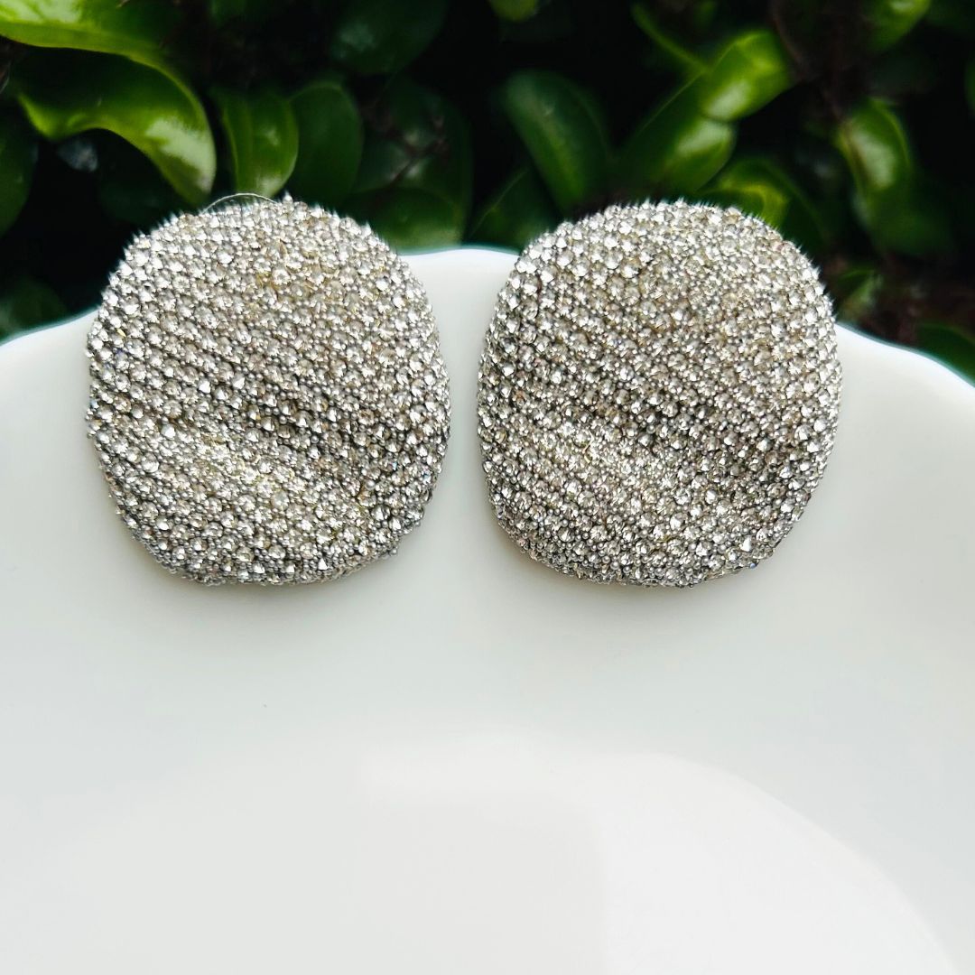 Bling Blogger Silver Stud Earrings - Small