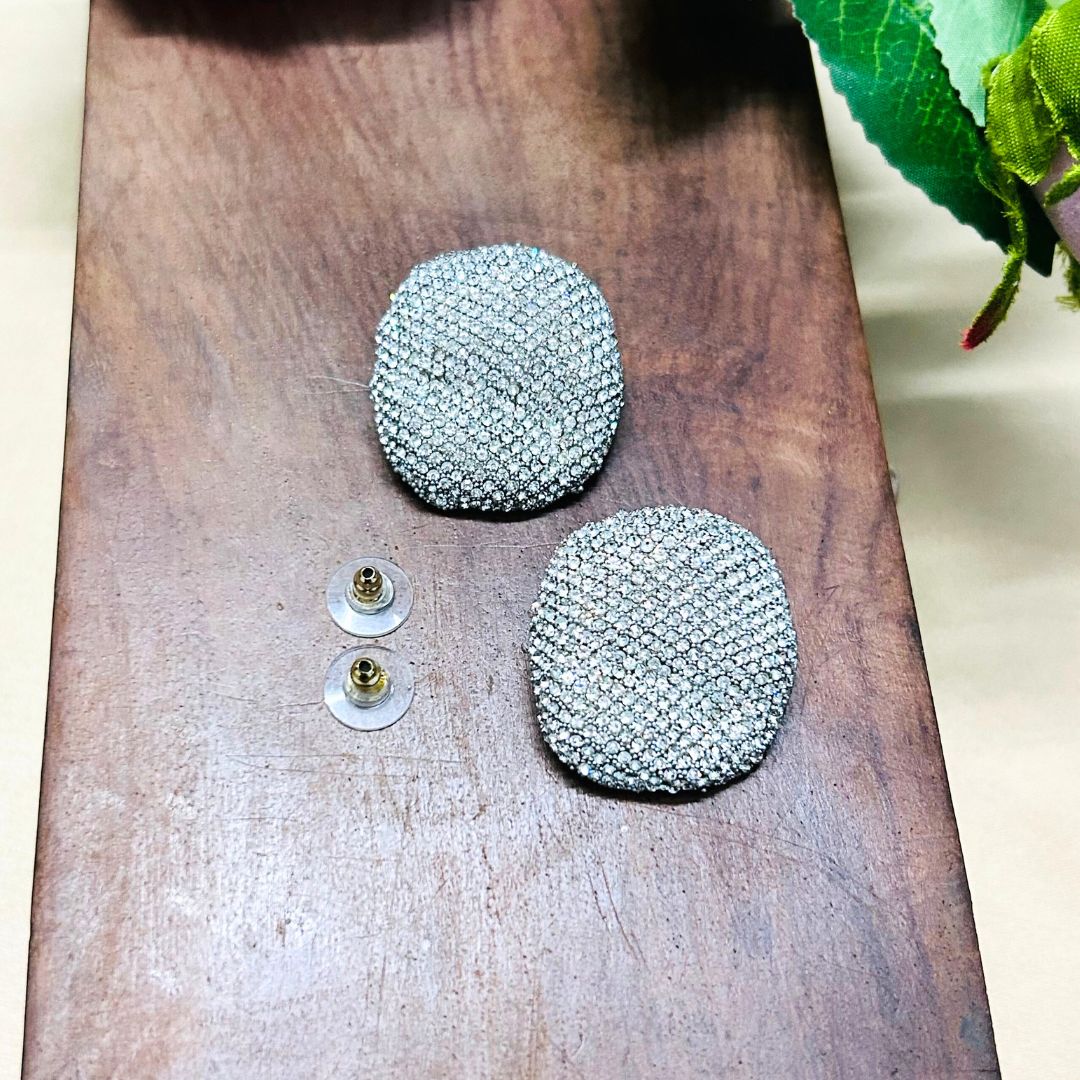 Bling Blogger Silver Stud Earrings - Small