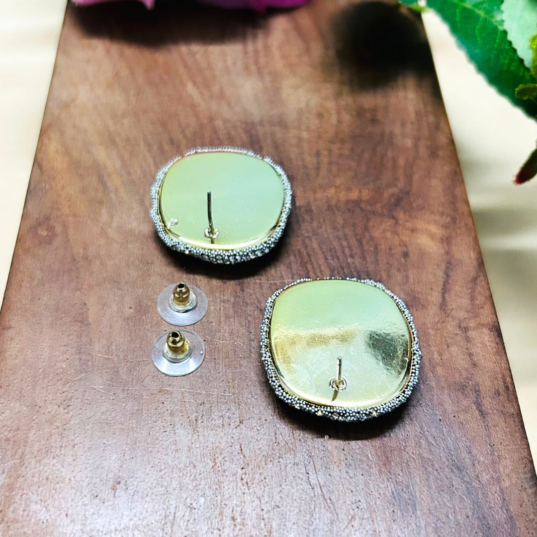 Bling Blogger Silver Stud Earrings - Small