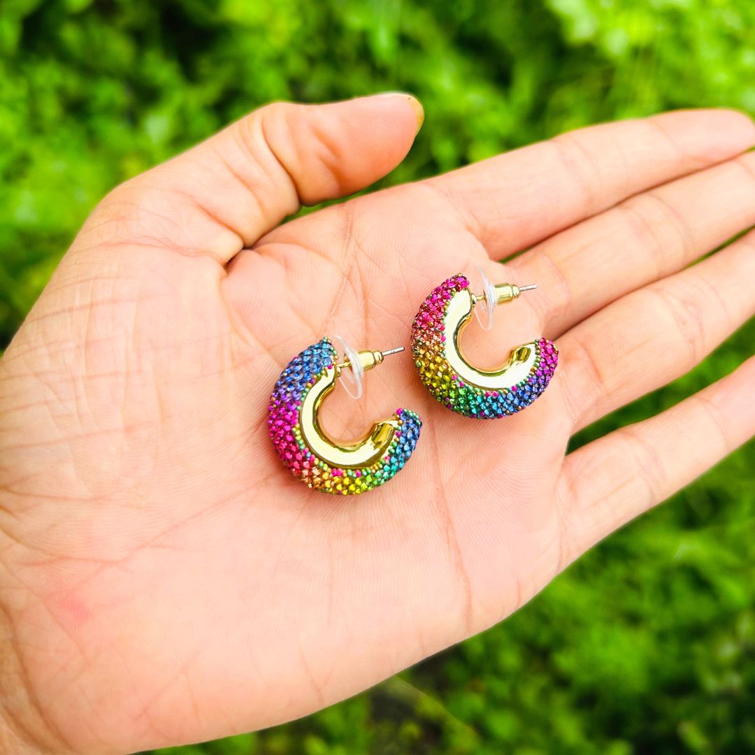 Bling Blogger Multi Small Hoop Earrings