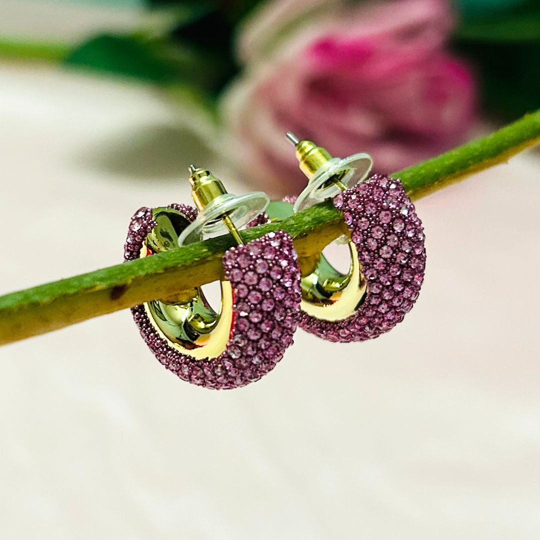 Bling Blogger Baby Pink Small Hoop Earrings