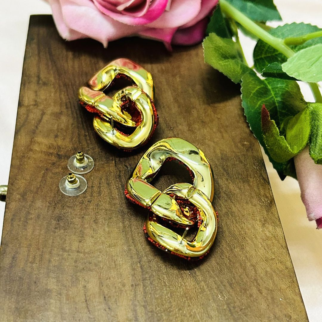 Bling Blogger Red Entangled Statement Earrings