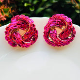 Bling Blogger Pink Knot Statement Studs