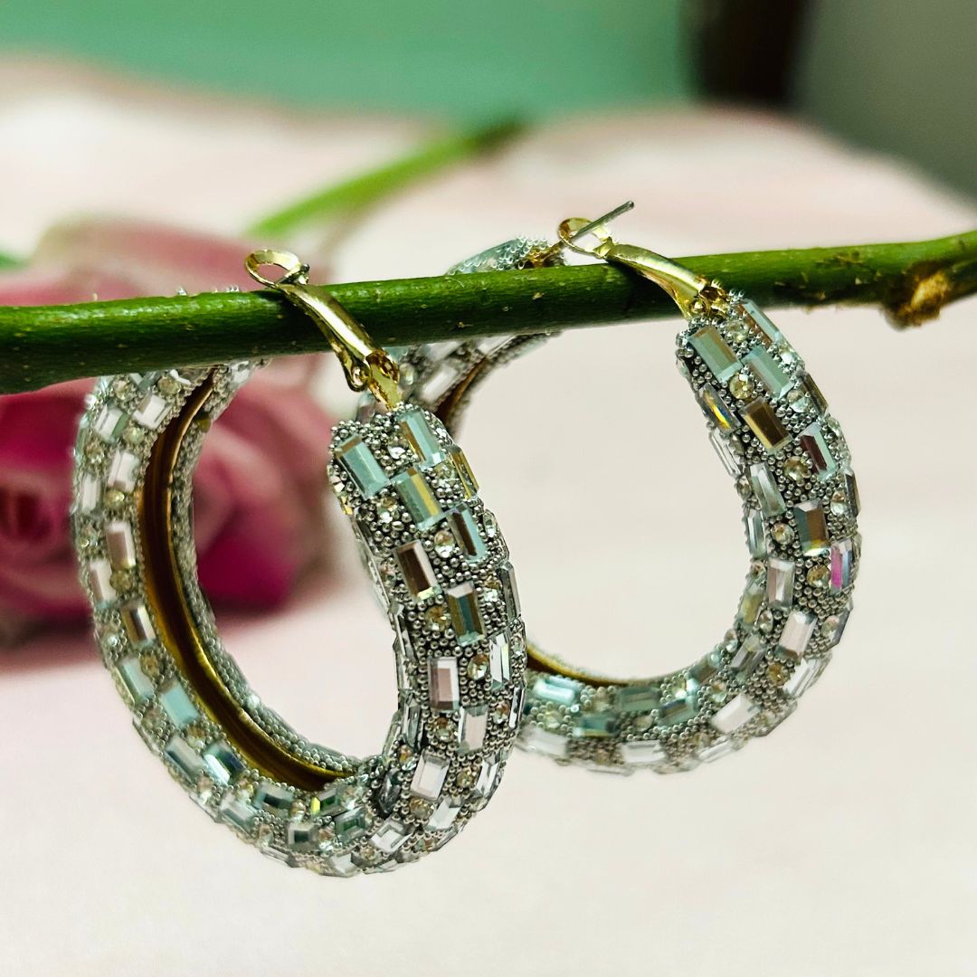Bling Blogger Silver Hoop Earrings