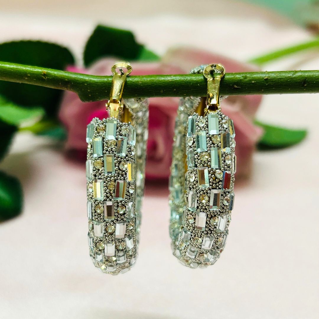 Bling Blogger Silver Hoop Earrings