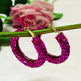 Bling Blogger Fuschia Pink Hoop Earrings