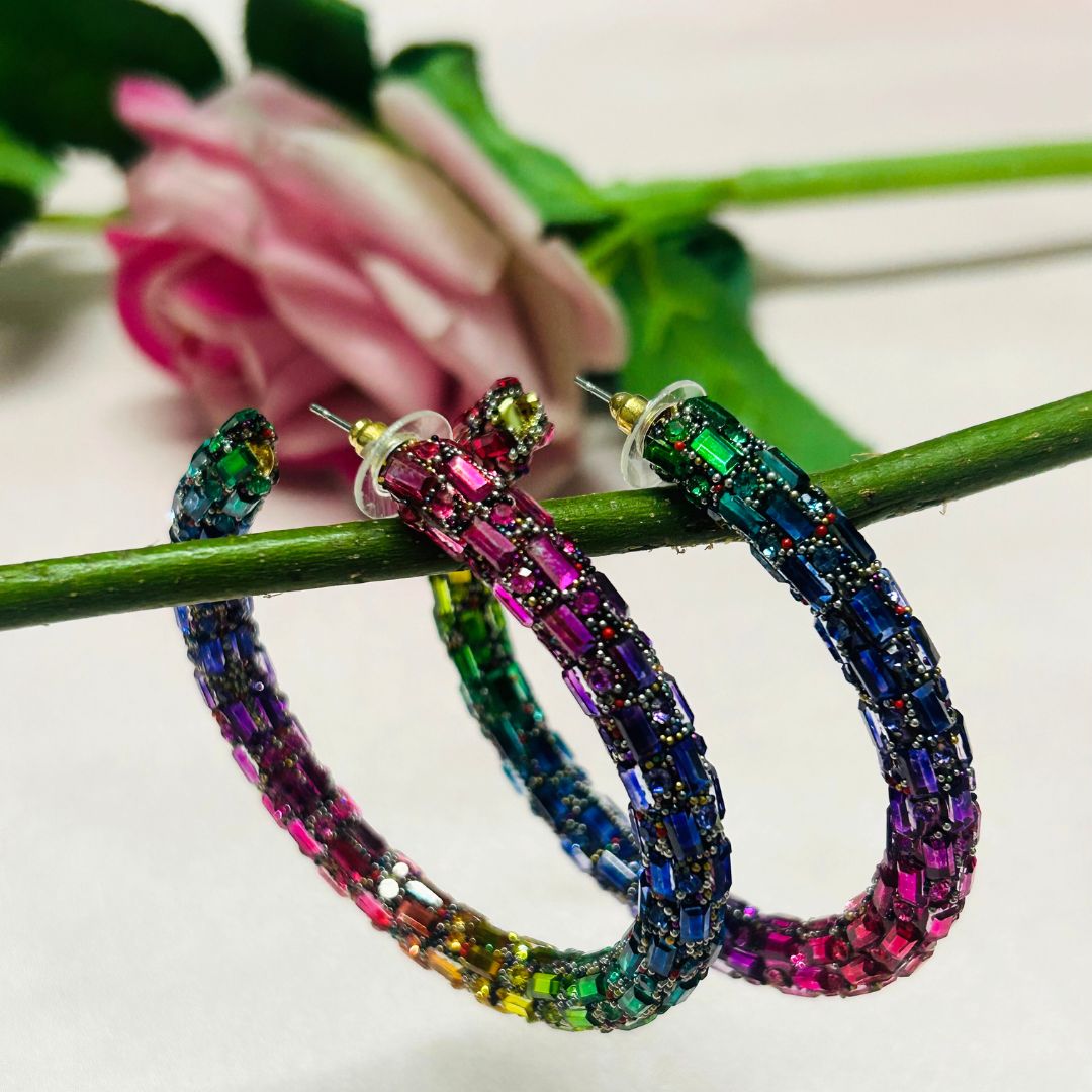 Bling Blogger Multi Hoop Earrings - Big