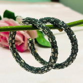 Bling Blogger Rhodium  Hoop Earrings - Big